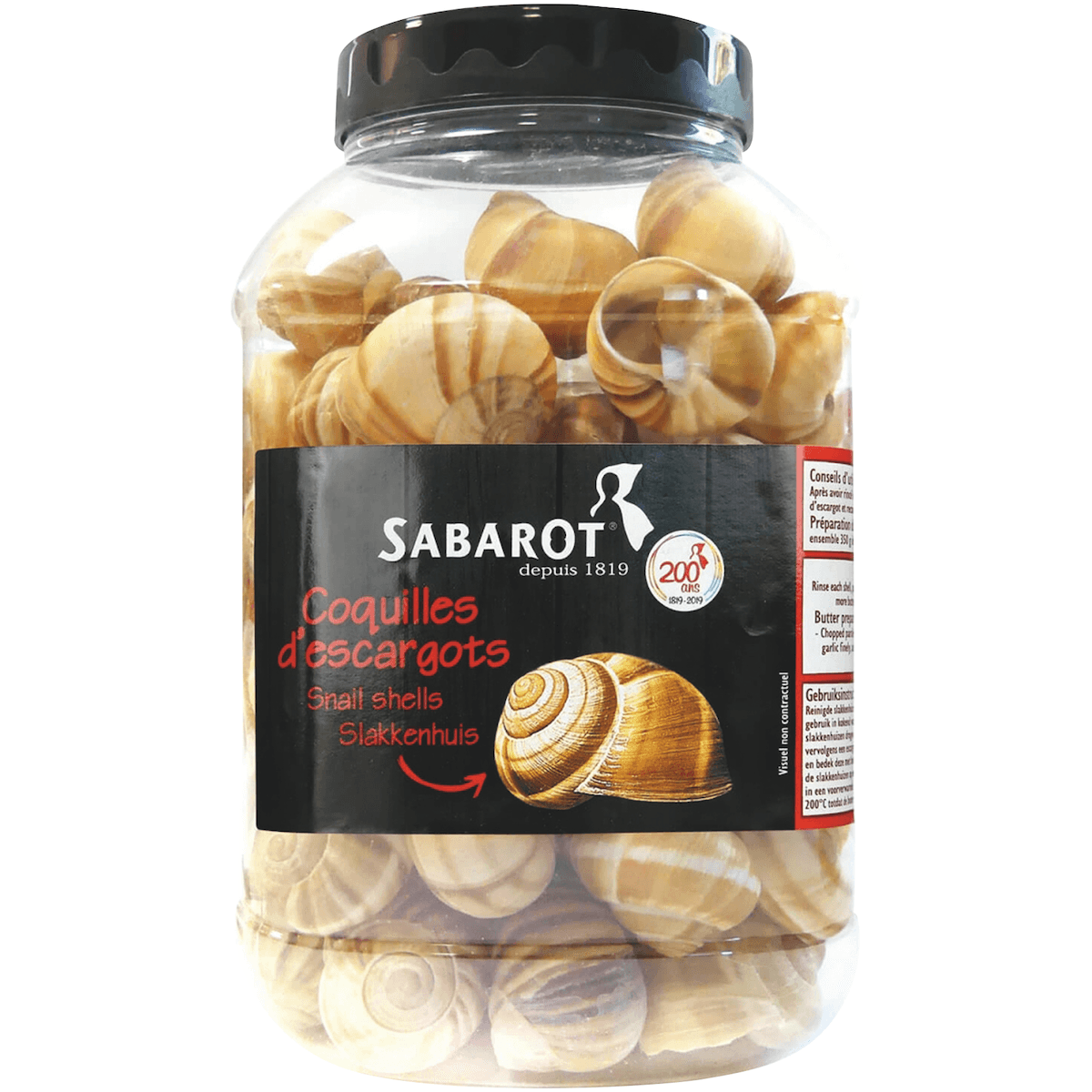 COQUILLES ESCARGOTS N°8 TRES GROS-POT PET 96 COQUILLES