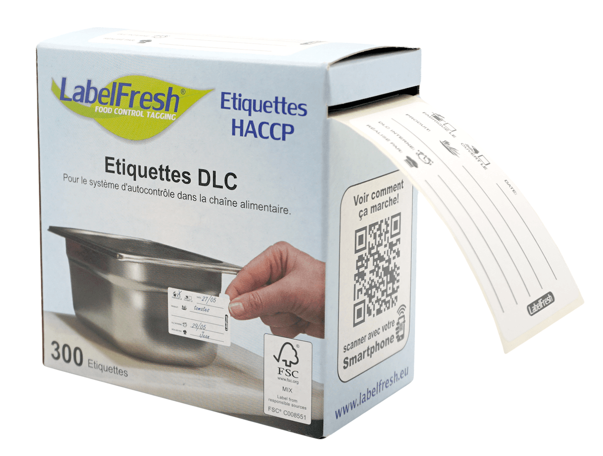 ETIQUETTE TRACABILITE ALIMENTAIRE  -300 LABELS  - 70X45MM
