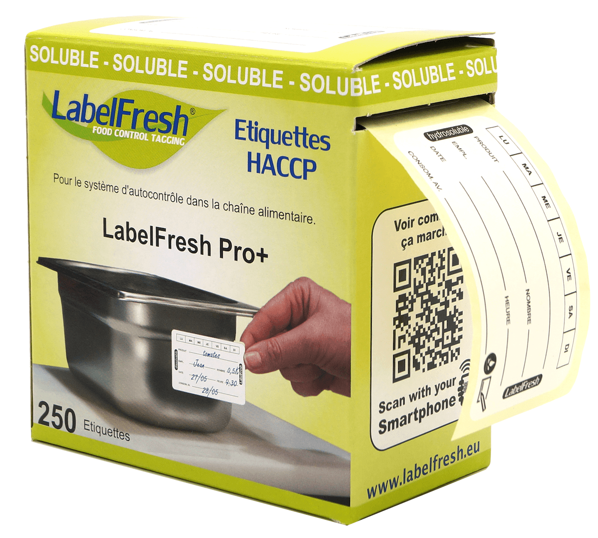 LABELFRESH PRO+ - 250 LABELS - BIODEGRADABLE -70X40MM