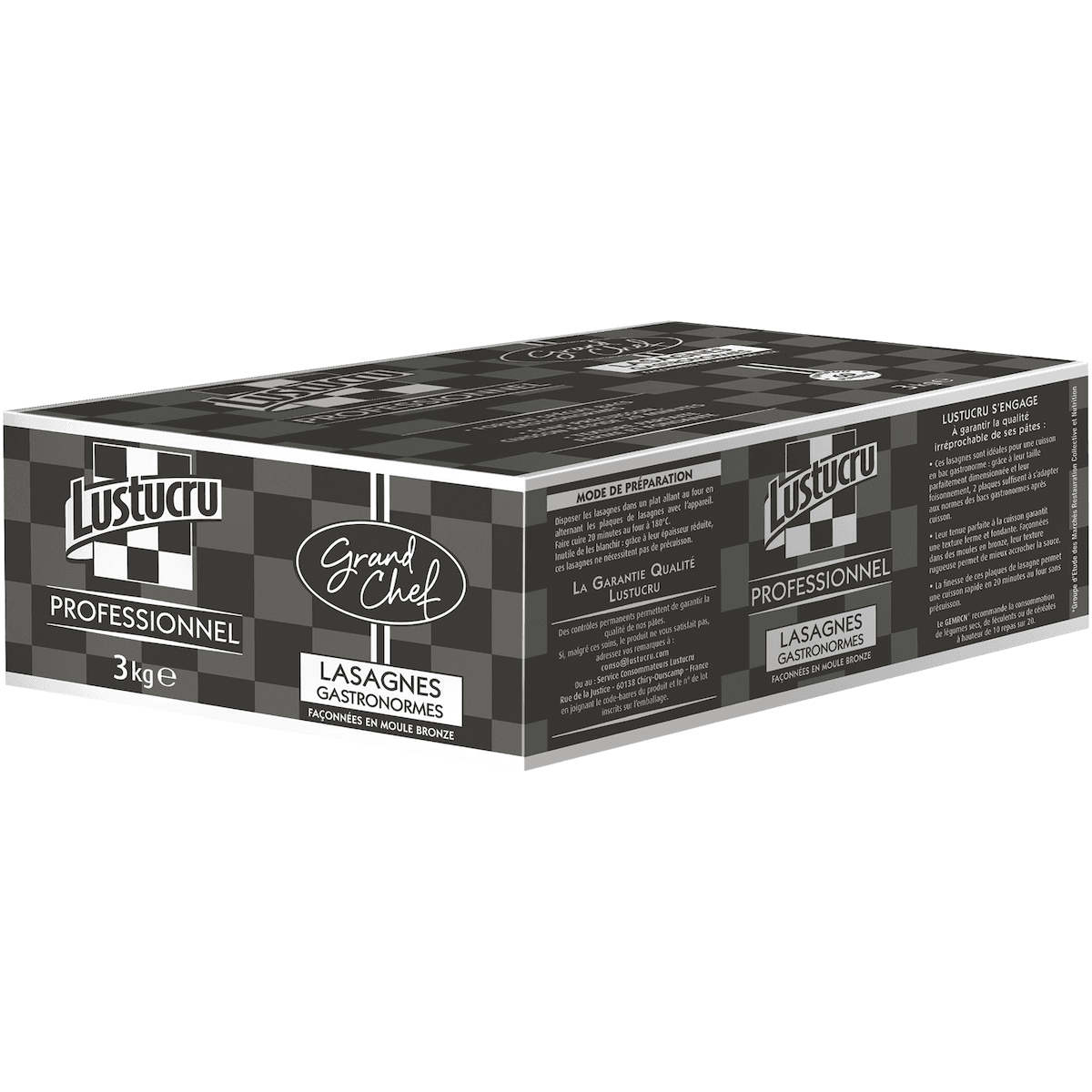 LASAGNES GASTRONORMES - CARTON 3KG