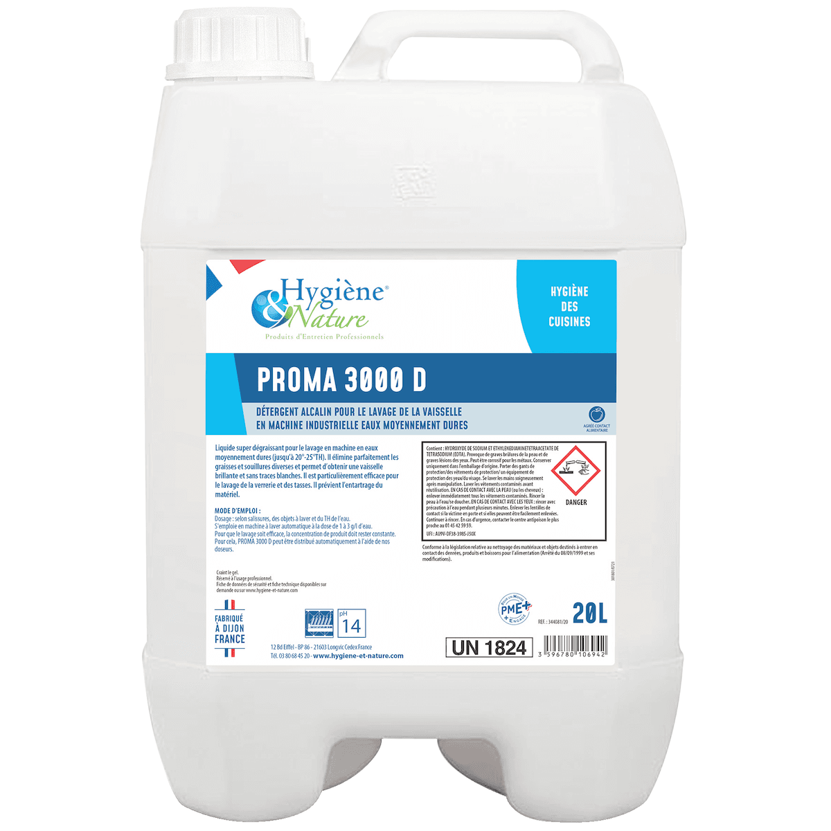DÉTERGENT LIQUIDE LAVE VAISSELLE PROMA 3000 D- 20L