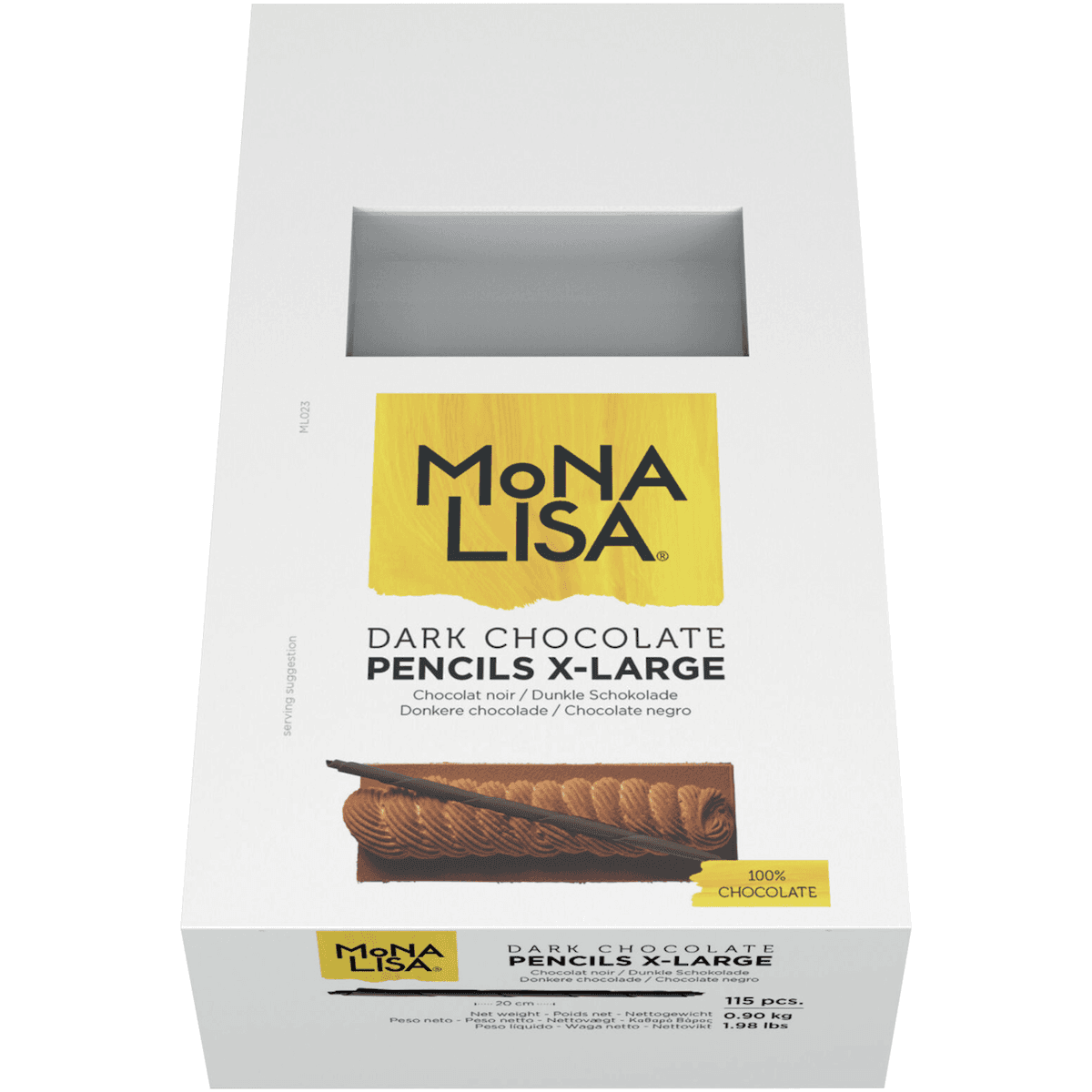 CRAYONS EN CHOCOLAT NOIR - EXTRA LARGE 115 PIECES BOITE 900GR