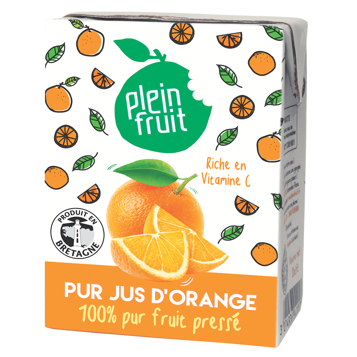 PUR JUS D'ORANGE 100% PREMIUM - BRIQUETTE 6X20CL  AVEC PAILLE