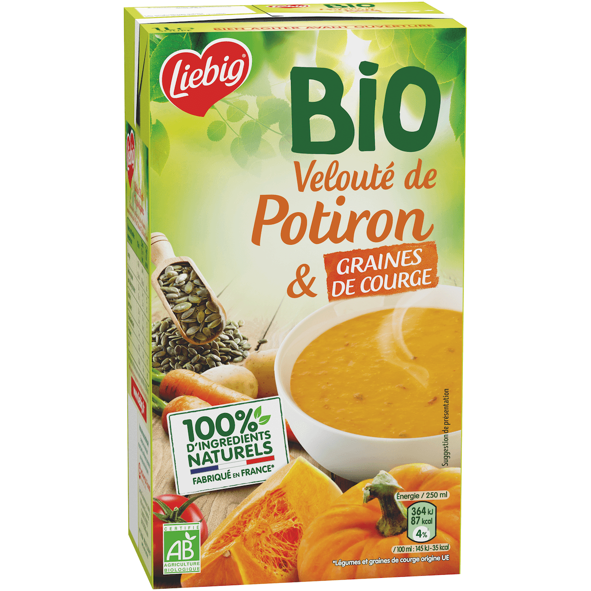 VELOUTE  DE POTIRON ET GRAINES DE COURGES BIO - BRQ DE 1L