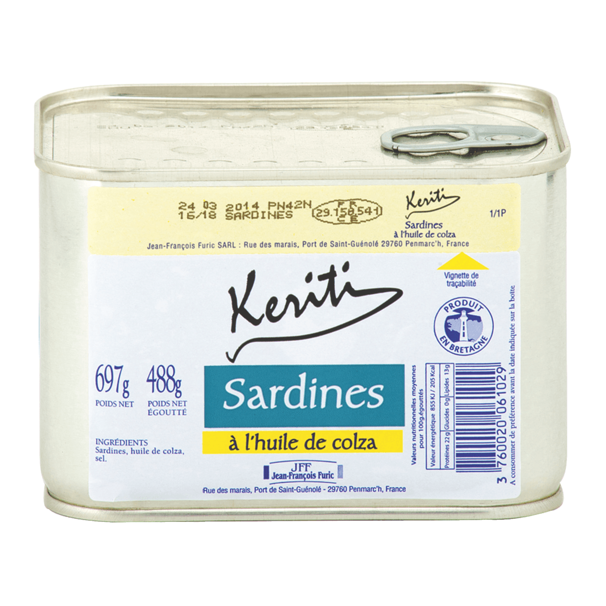 SARDINES A L HUILE COLZA - BOITE 1/1 OF