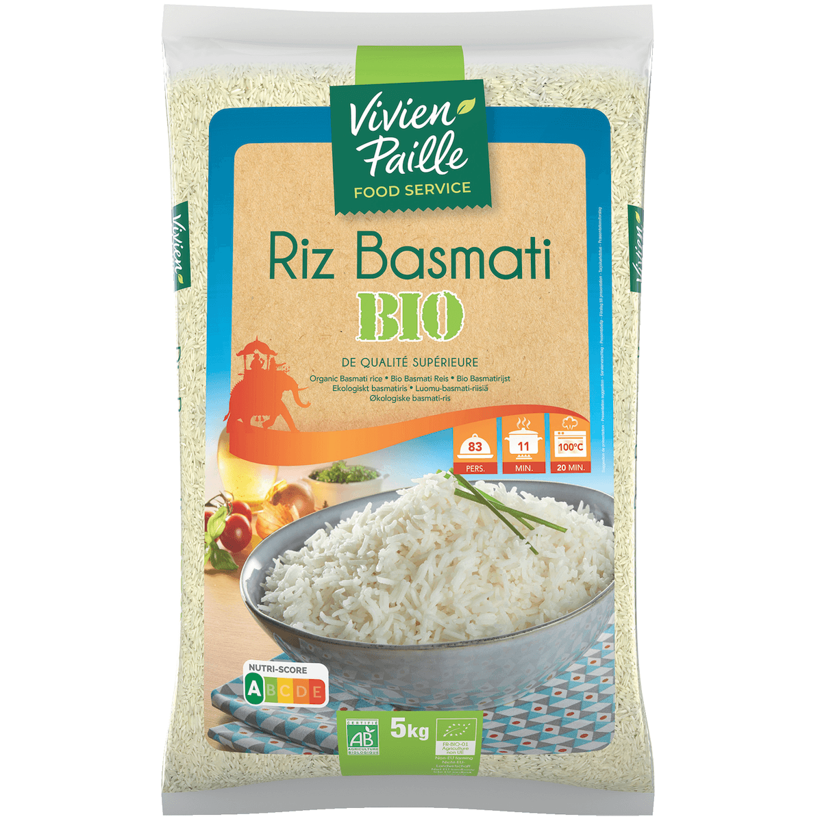RIZ LONG BASMATI BIO - 5KG