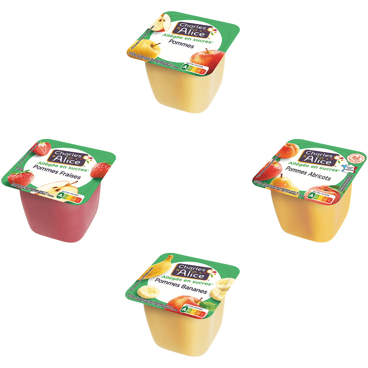 CARTON ASSORTI 4 PARF ALLEGEE EN SUCRE - COUPELLE PLASTIQUE DE 100G
