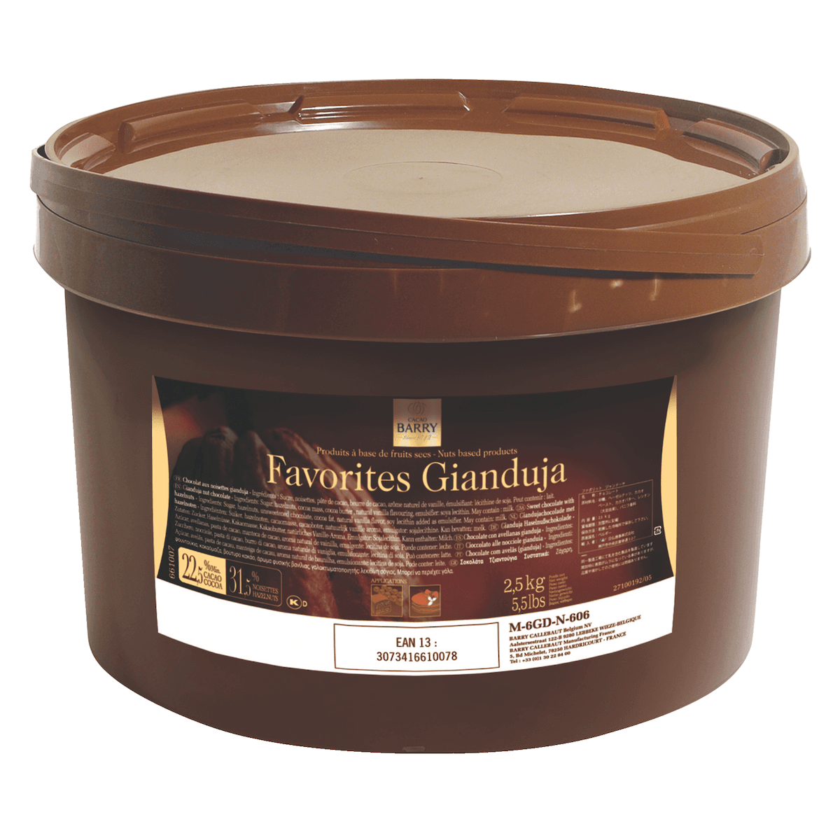 FAVORITES GIANDUJA (A BASE DE CHOCOLAT NOIR) SEAU 2,5KG