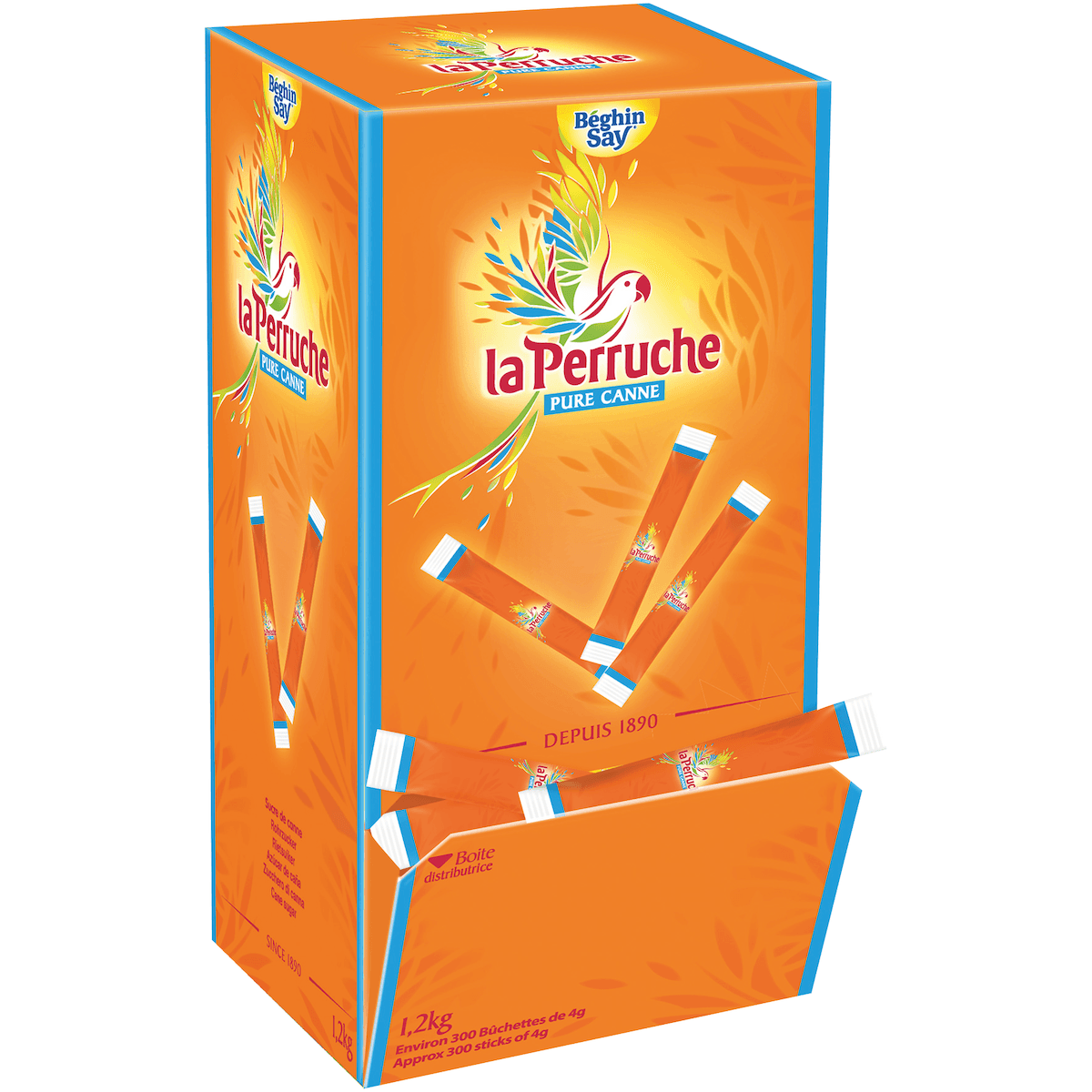 SUCRE CANNE 300 BUCHETTES DE 4G  - CARTON 1,2KG