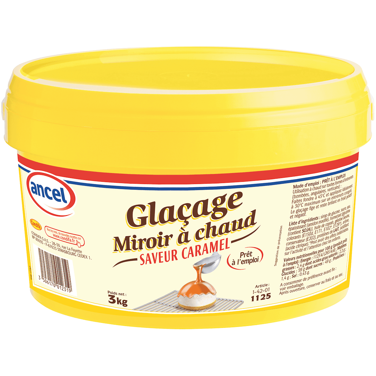 GLACAGE MIROIR SAVEUR CARAMEL SEAU 3KG