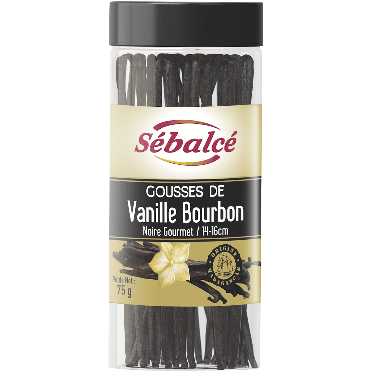 GOUSSES DE VANILLE BOURBON DE MADAGASCAR 14/16 CM TUBO 75GR