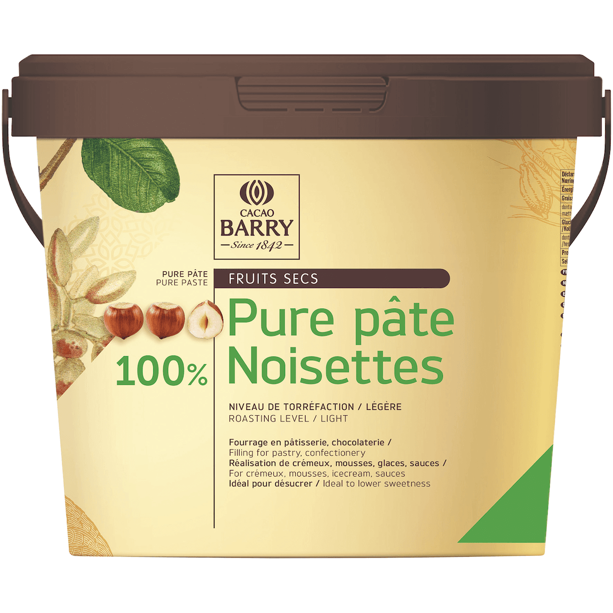 PURE PATE DE NOISETTE (100% NOISETTES) SEAU 5KG