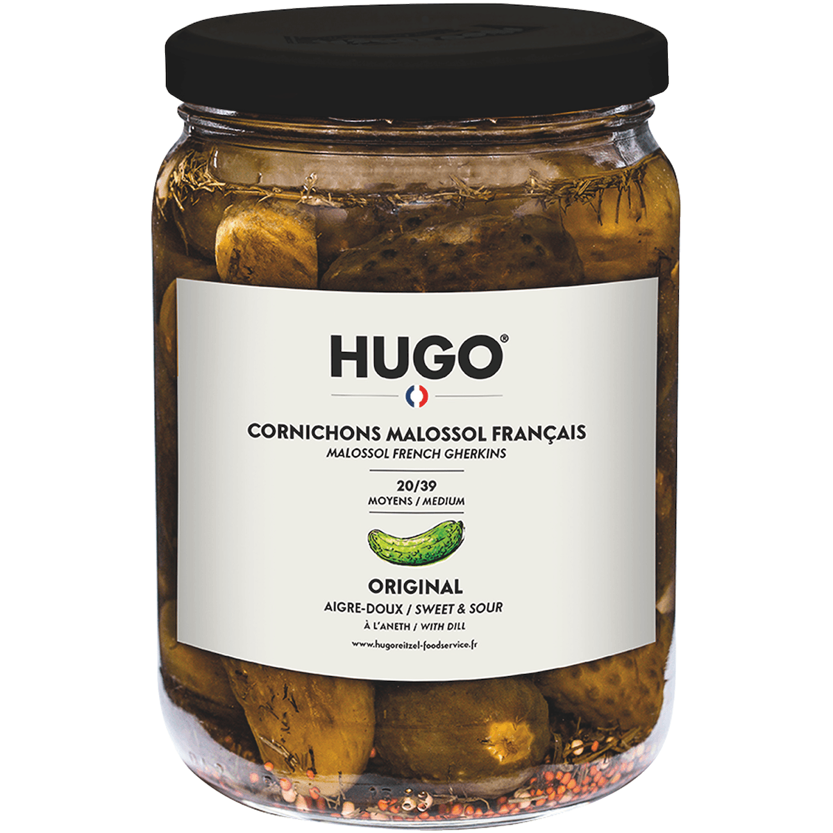 CORNICHONS MALOSSOLS FRANCAIS AIGRES DOUX ANTEH 20+ BOCAL 425G (PNE)