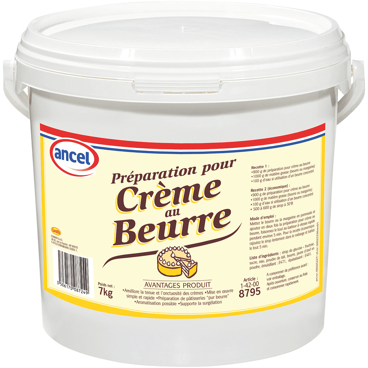 PREPARATION POUR CREME AU BEURRE (SOUS FORME DE SIROP EPAIS) SEAU 7KG