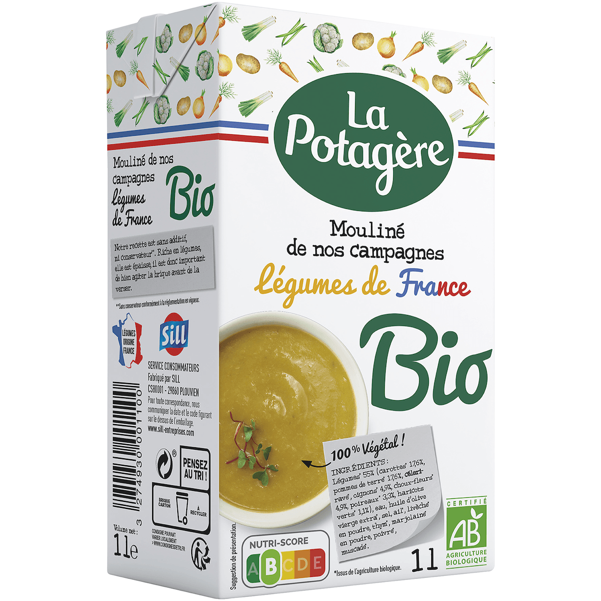 MOULINE DE LEGUMES DE NOS CAMPAGNES BIO 100% FRANCE BRQ 1L
