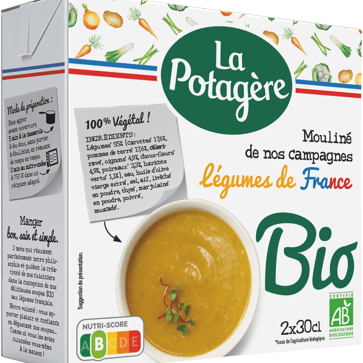 MOULINE DE LEGUMES DE NOS CAMPAGNES BIO 100% FRANCE BRQ 30CL X2