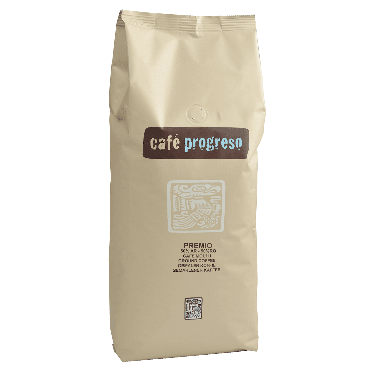 CAFE PROGRESO PREMIO 50% AR - 50% R  MOULU 1 KG A VALVE