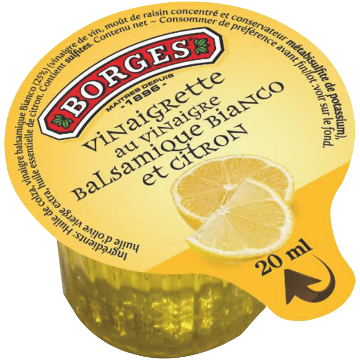 VINAIGRETTE BALSAMIQUE BIANCO CITRON MONODOSE CUP 20ML