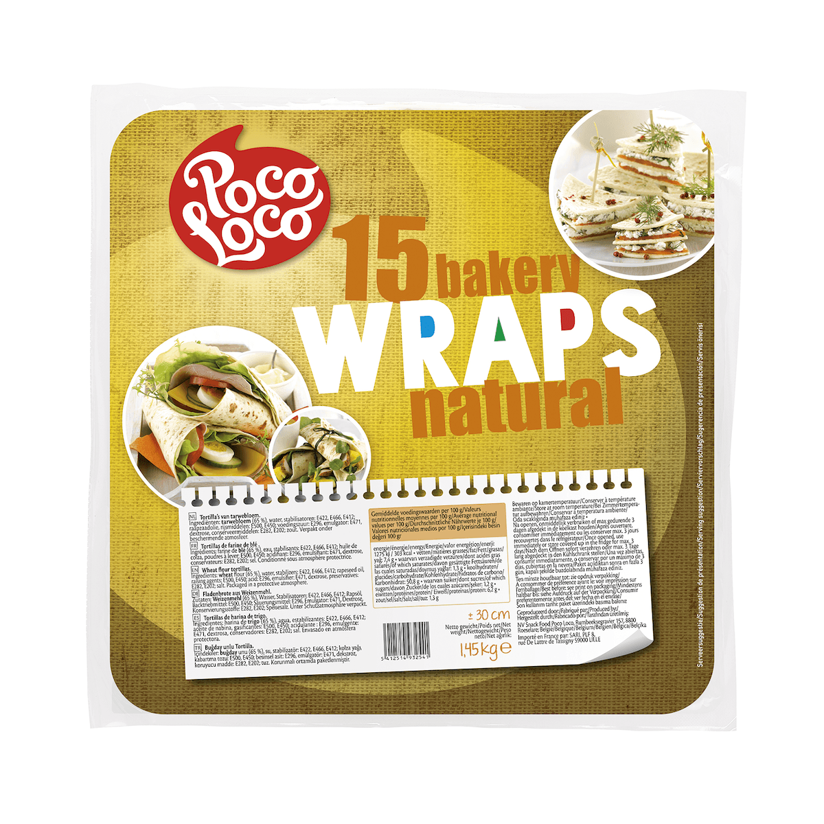 BAKERY WRAP NATURE 30CM X15 1.45KG
