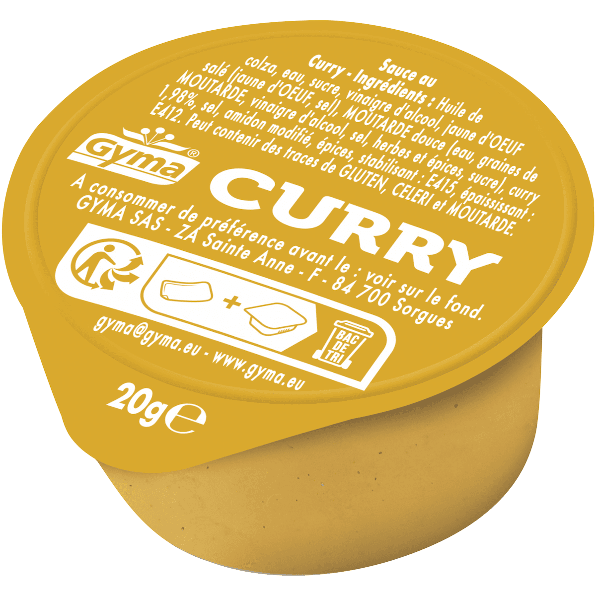 SAUCE CURRY 20G CUP DE 20G CARTON DE 216