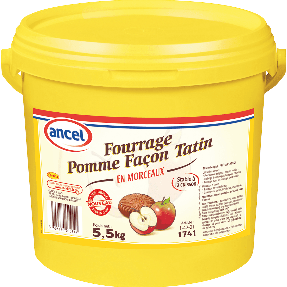 FOURRAGE POMME EN MORCEAUX FACON TATIN SEAU 5,5KG