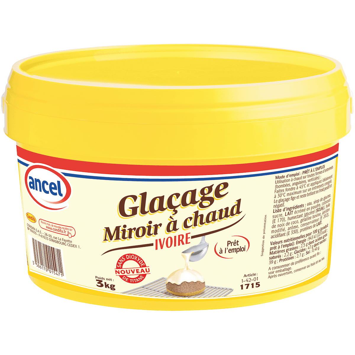 GLACAGE MIROIR IVOIRE A CHAUD SEAU 3KG