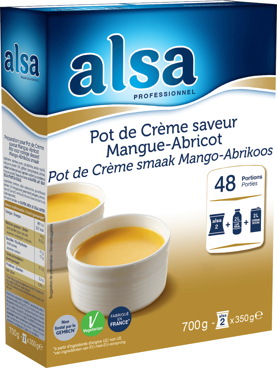 POT DE CREME SAVEUR MANGUE ABRICOT ETUI DE 700GR 48 PORTIONS