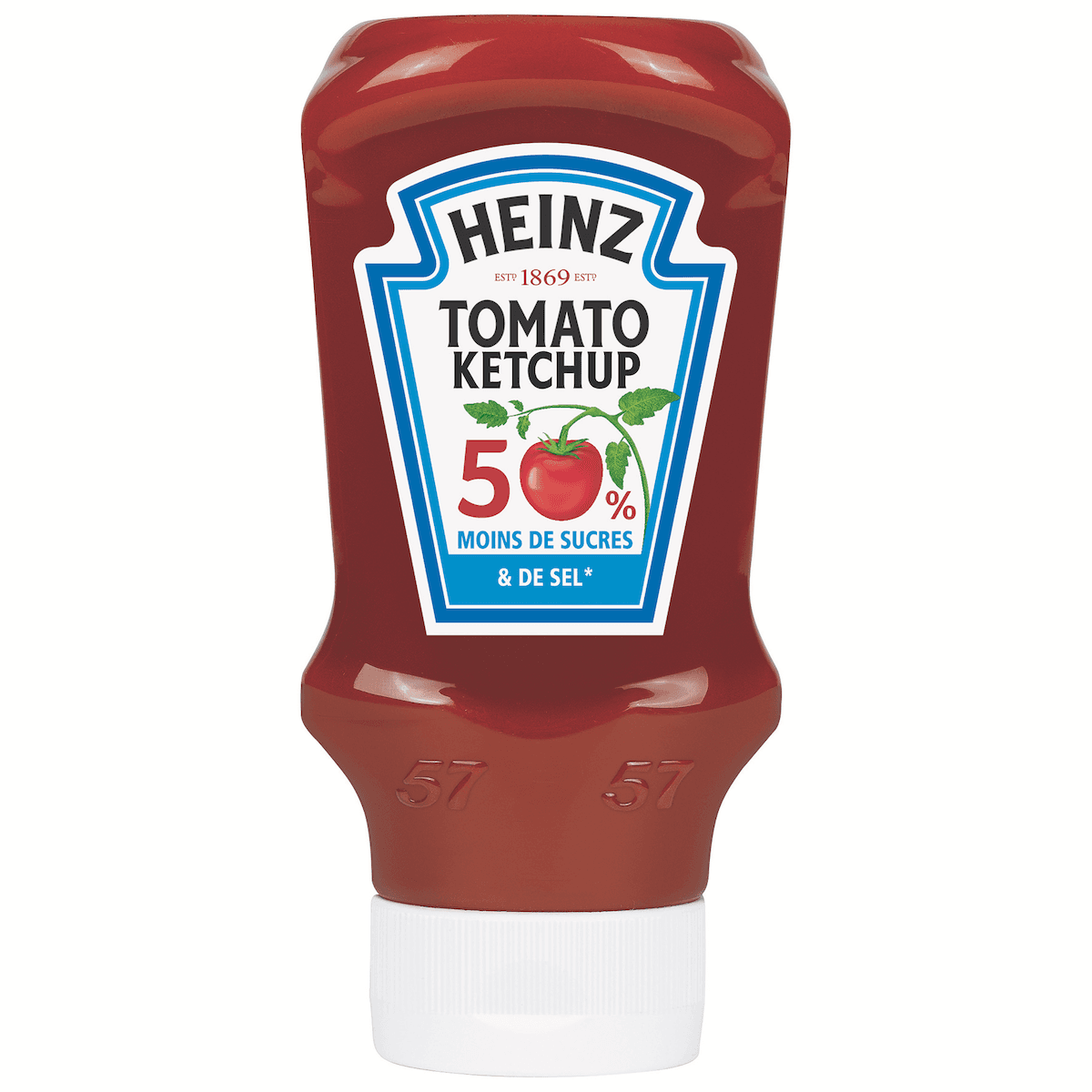 TOMATO KETCHUP LIGHT -50%SUCRE -50%SEL TOP DOWN 435G