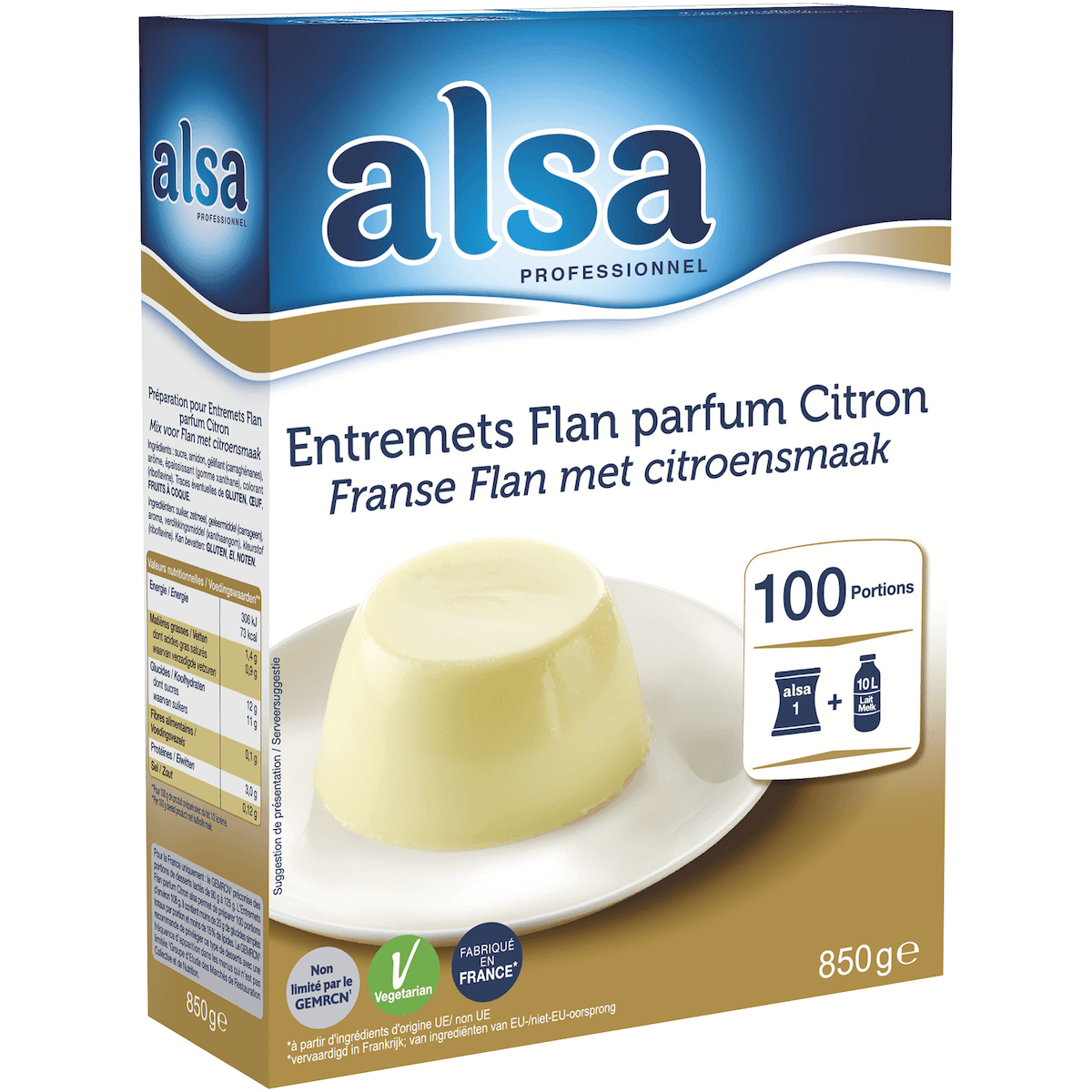 ENTREMETS FLAN CITRON ETUI DE 850GR 100 PORTIONS