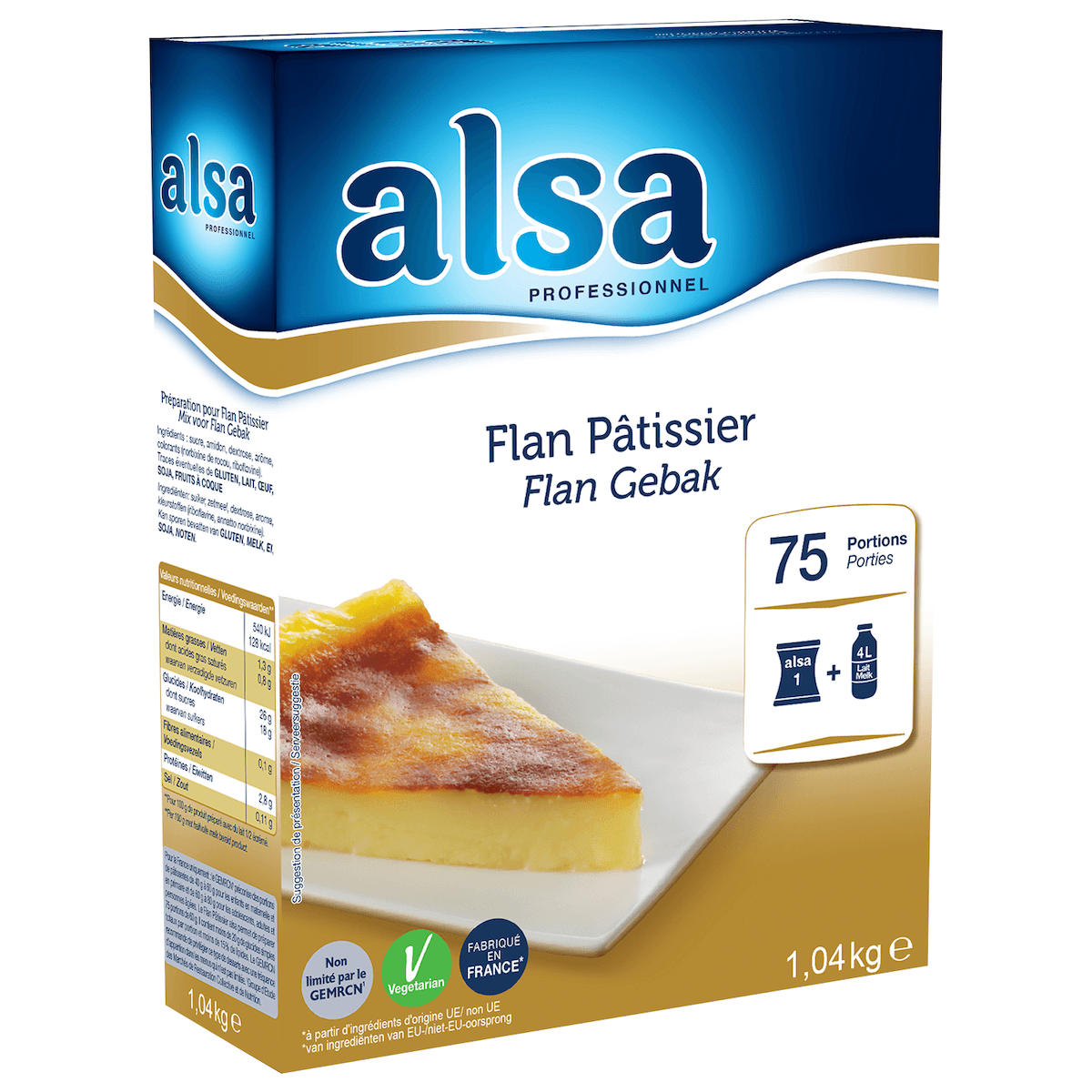 FLAN PATISSIER ETUI DE 1,04KG 75 PORTIONS