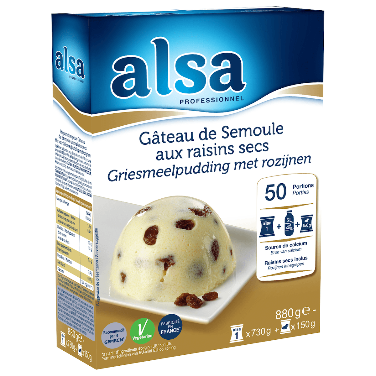 GATEAU DE SEMOULE ETUI DE 880GR 50 PORTIONS