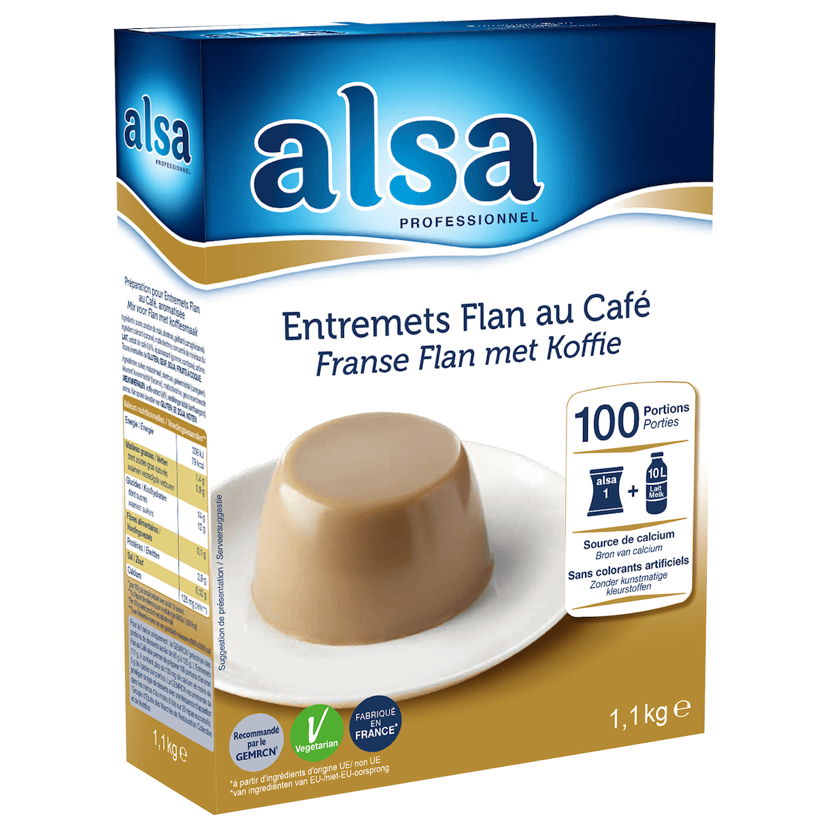 ENTREMETS FLAN CAFE ETUI DE 1,1KG 100 PORTIONS