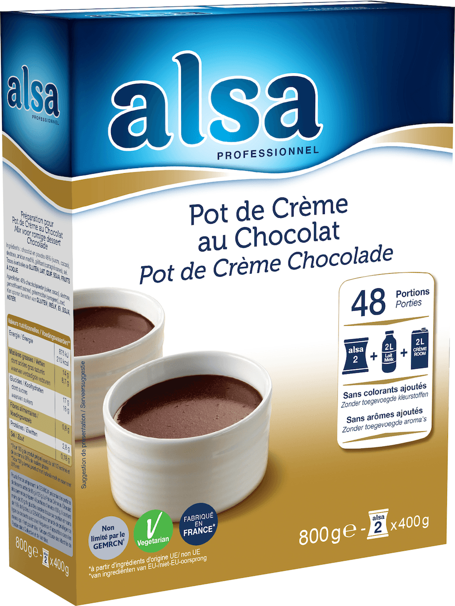 POT DE CREME AU CHOCOLAT ETUI DE 800GR 48 PORTIONS