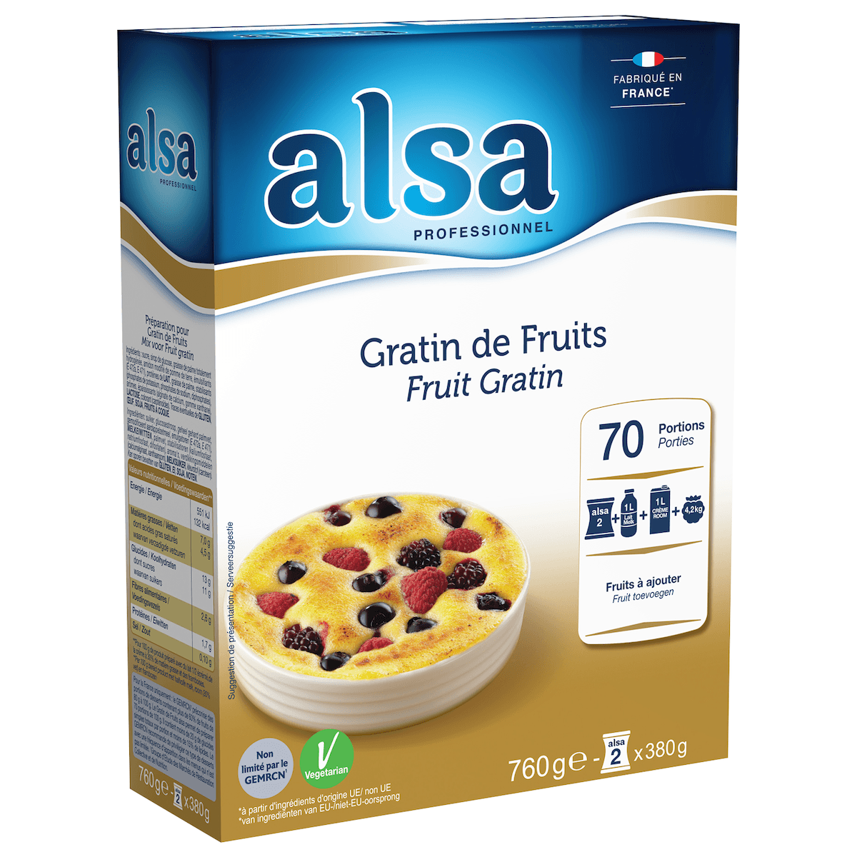 GRATIN DE FRUITS ETUI DE 760GR 70 PORTIONS