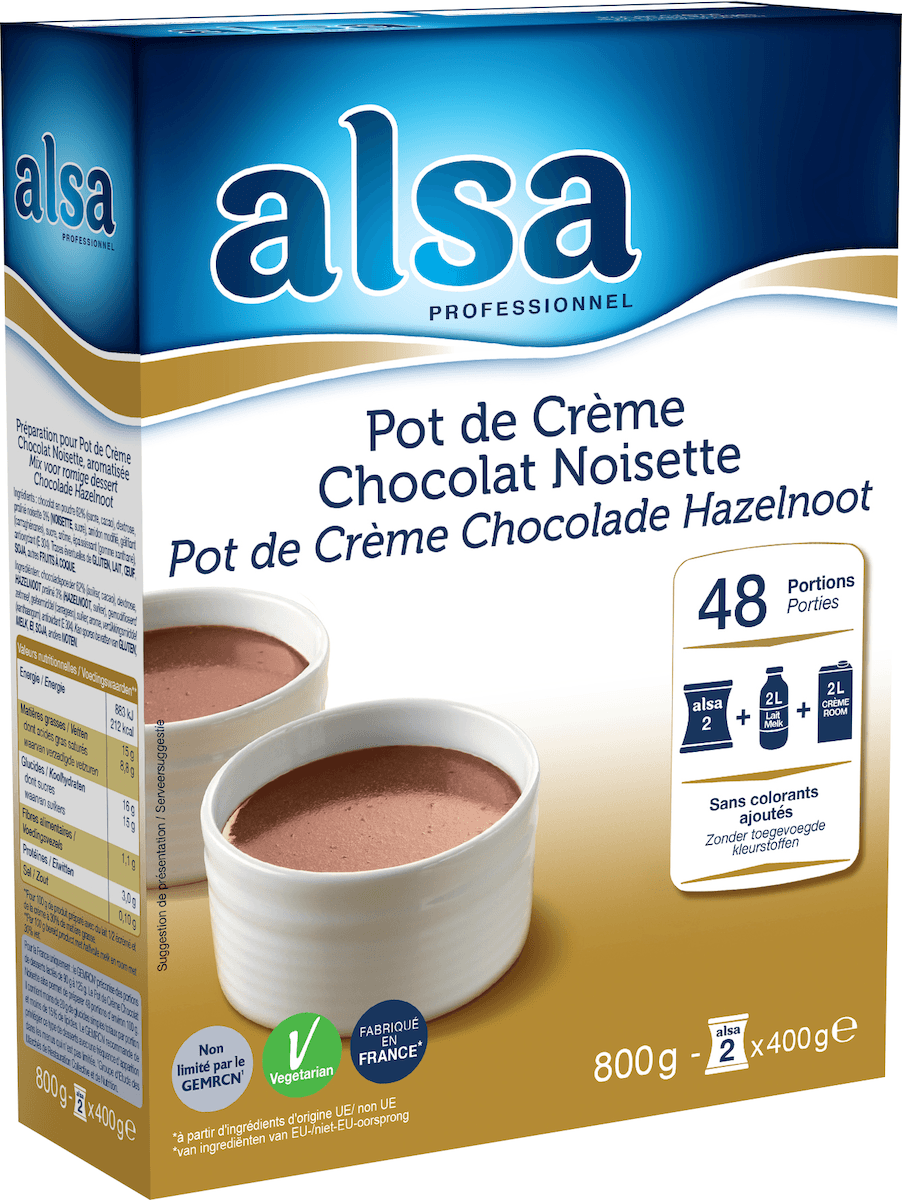 POT DE CREME CHOCOLAT NOISETTE ETUI DE 800GR 48 PORTIONS
