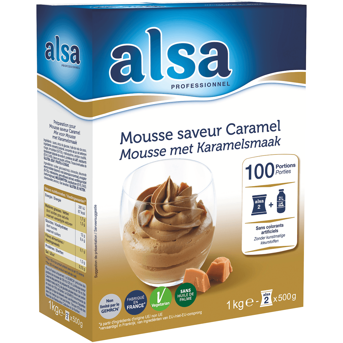 MOUSSE AU CARAMEL ETUI 1KG 100 PORTIONS