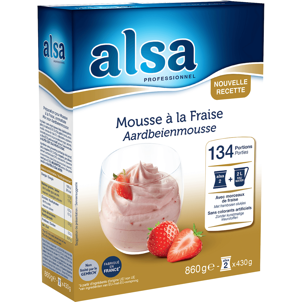 MOUSSE A LA FRAISE ETUI 860GR 134 PORTIONS