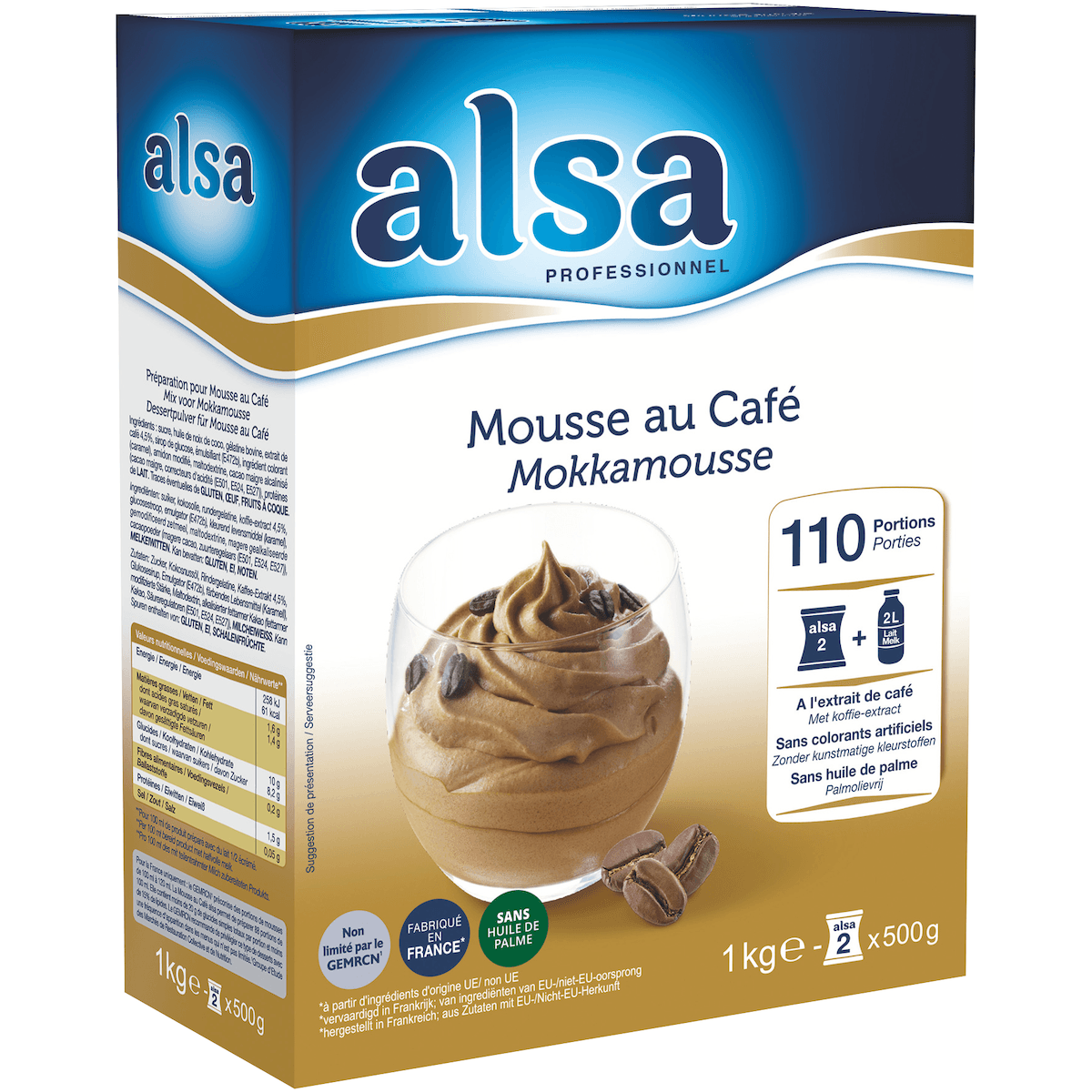 MOUSSE AU CAFE ETUI 1KG 110 PORTIONS