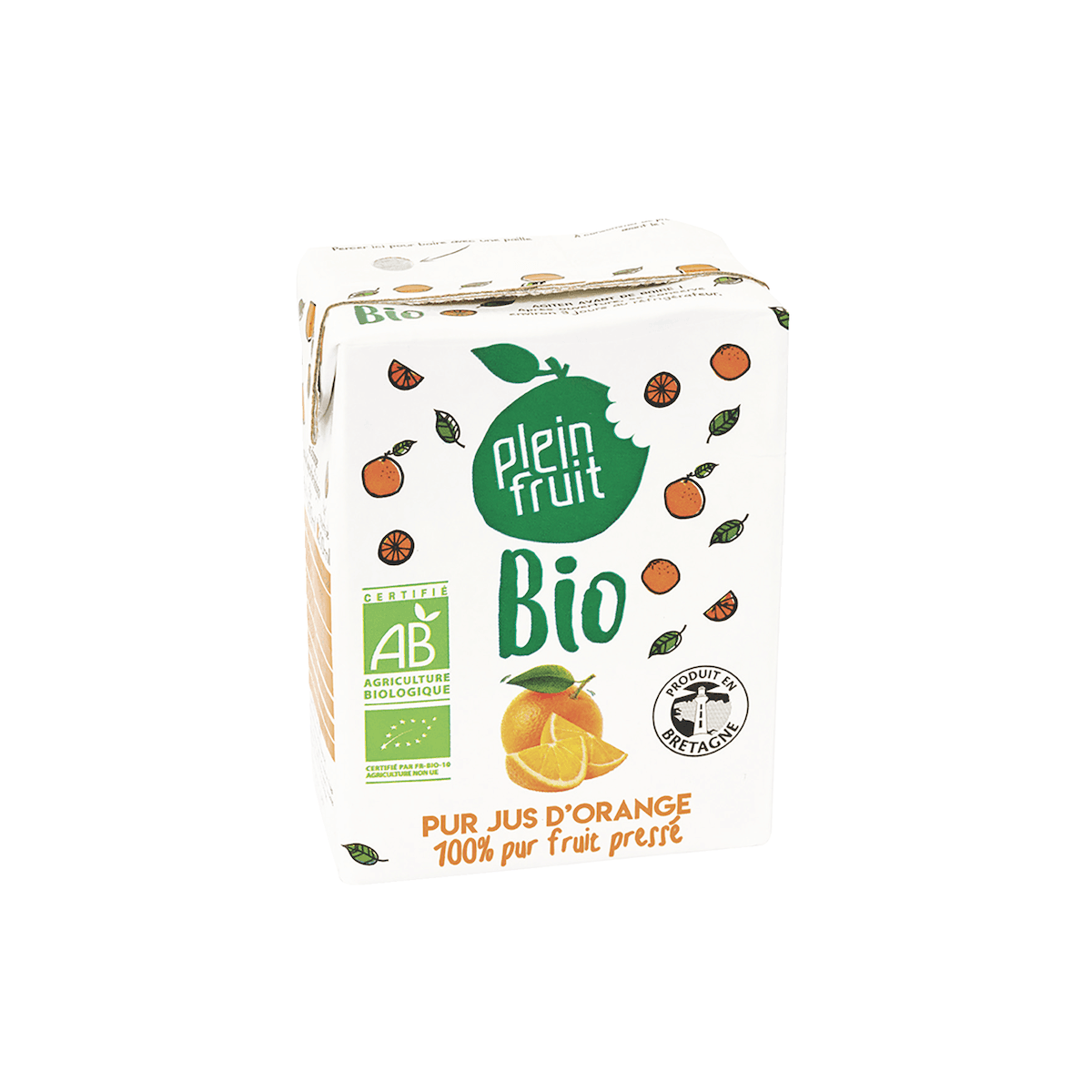 PUR JUS D'ORANGE BIO BRIQUETTE 6X20CL AVEC PAILLE RECYCLABLE PAPIER
