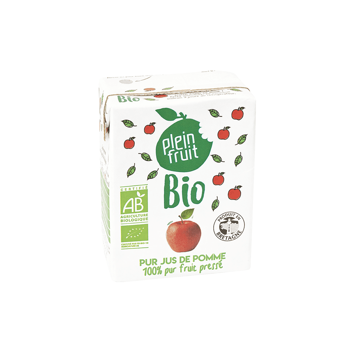 PUR JUS DE POMME BIO BRIQUETTE 6X20CL AVEC PAILLE RECYCLABLE PAPIER
