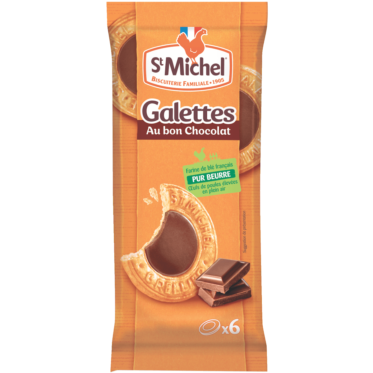 GALETTE GOURMANDE AU CHOCOLAT SACHET DE 6 BISCUITS - 61G
