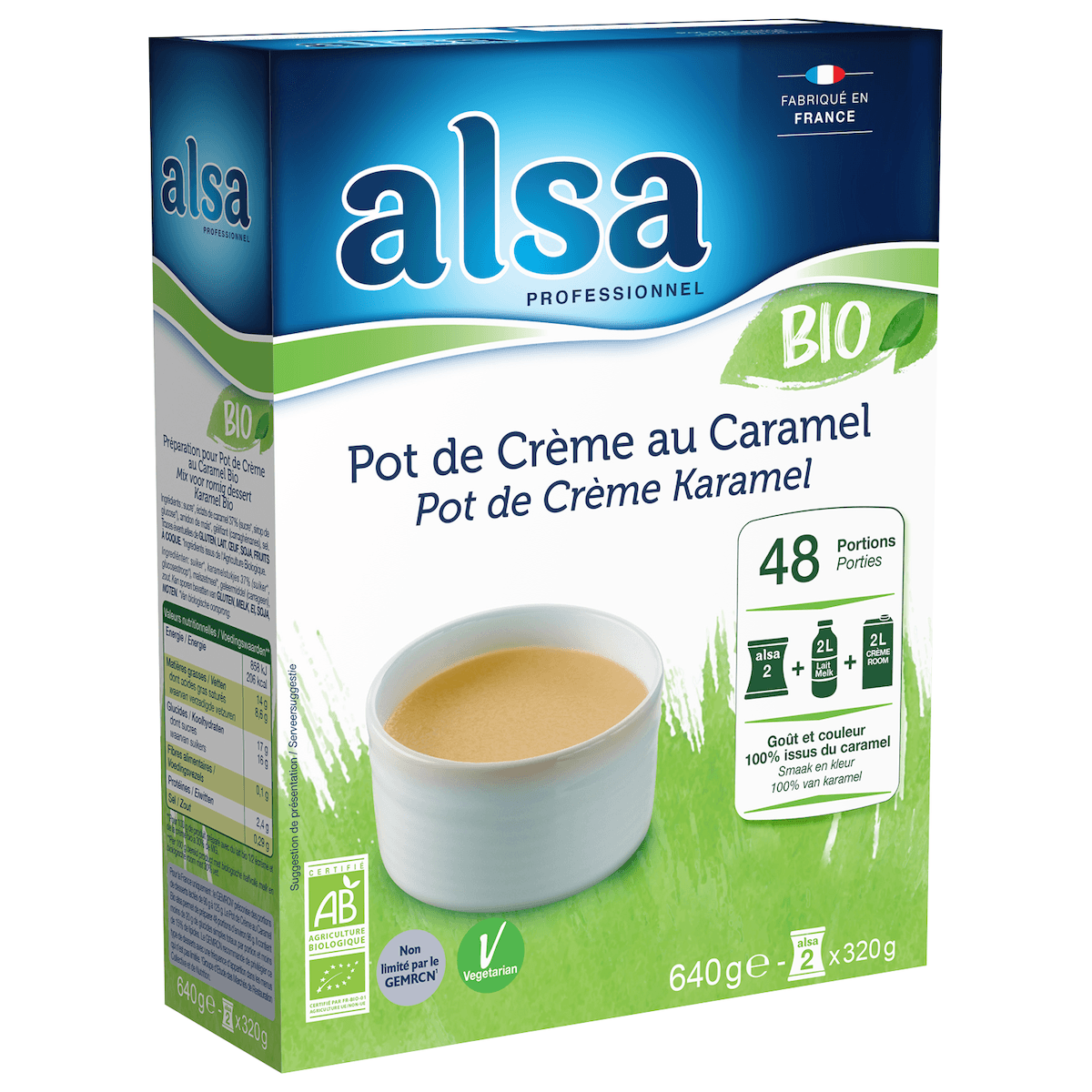 POT DE CREME AU CARAMEL BIO 640GR 48 PORTIONS