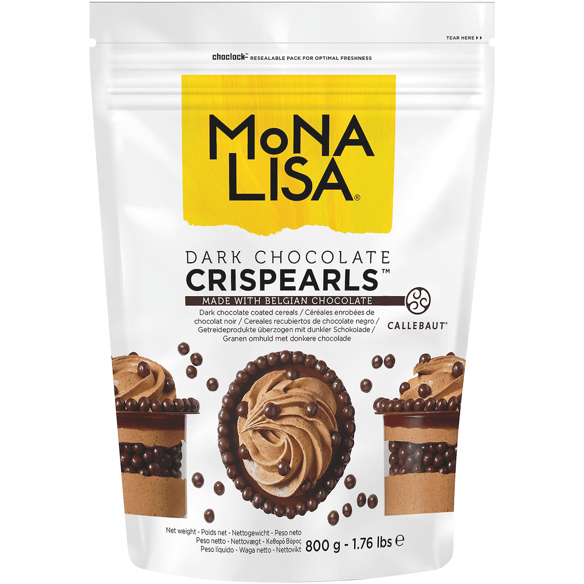 CRISPEARLS CHOCOLAT NOIR BOITE 800G