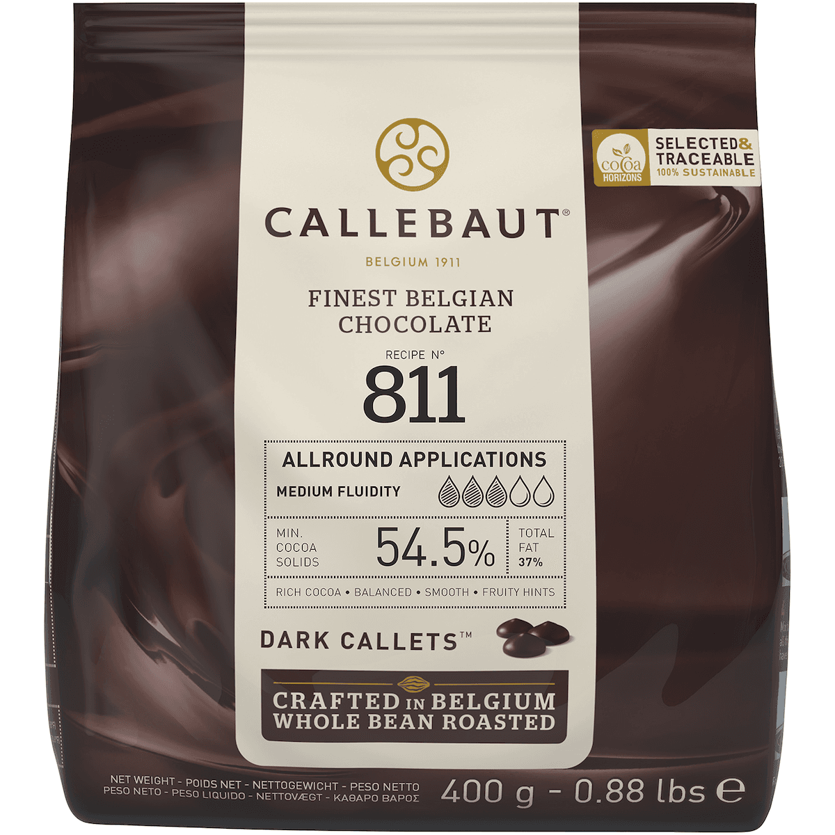 SELECT 54,5% CHOCOLAT SUCRE ET EQUILIBRE TOUCHE DE VANILLE CALLETS SACHET 400GR
