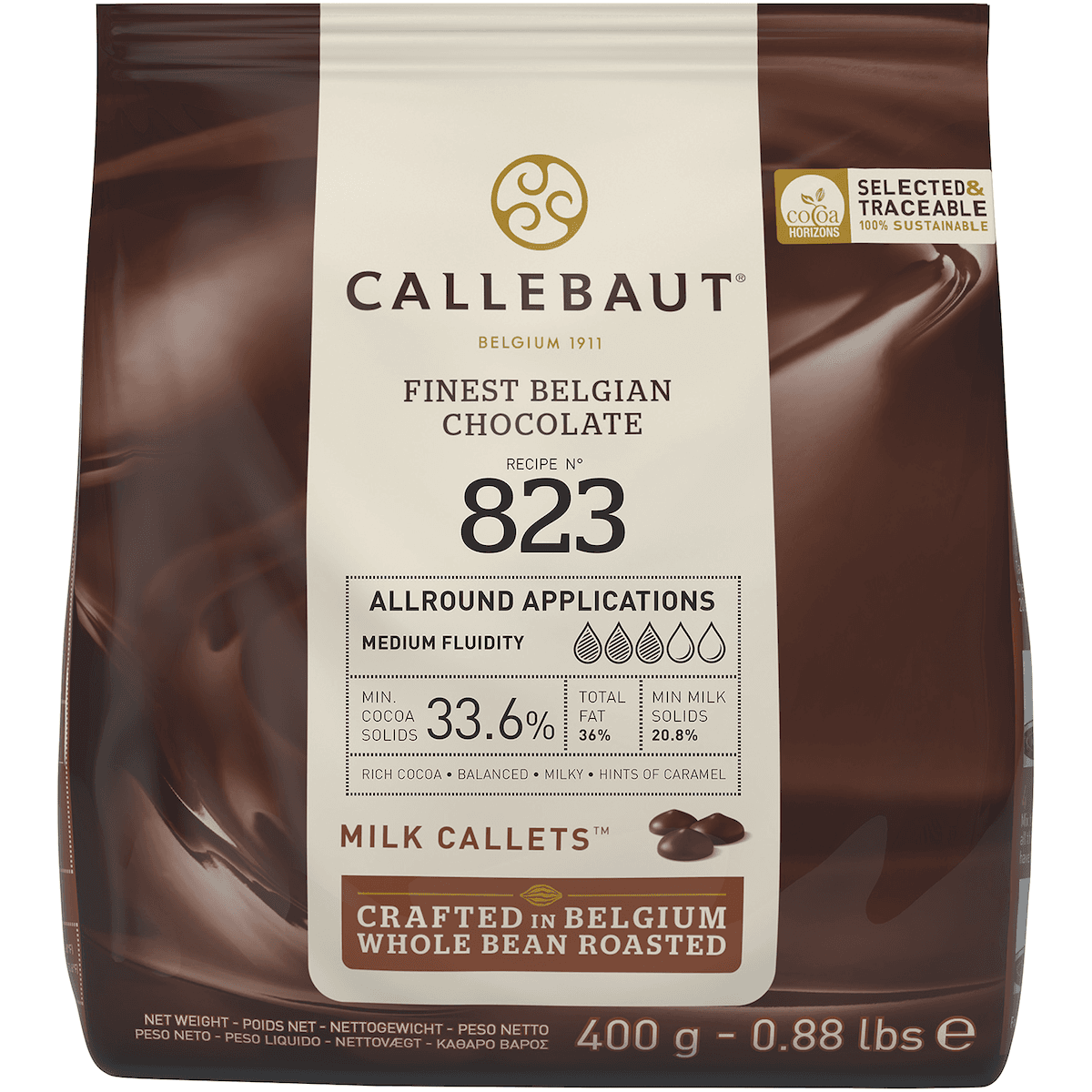 SELECT 33,8% PARFAIT ALLIANCE DE CACAO,LAIT,CARAMEL CALLETS SACHET 400GR
