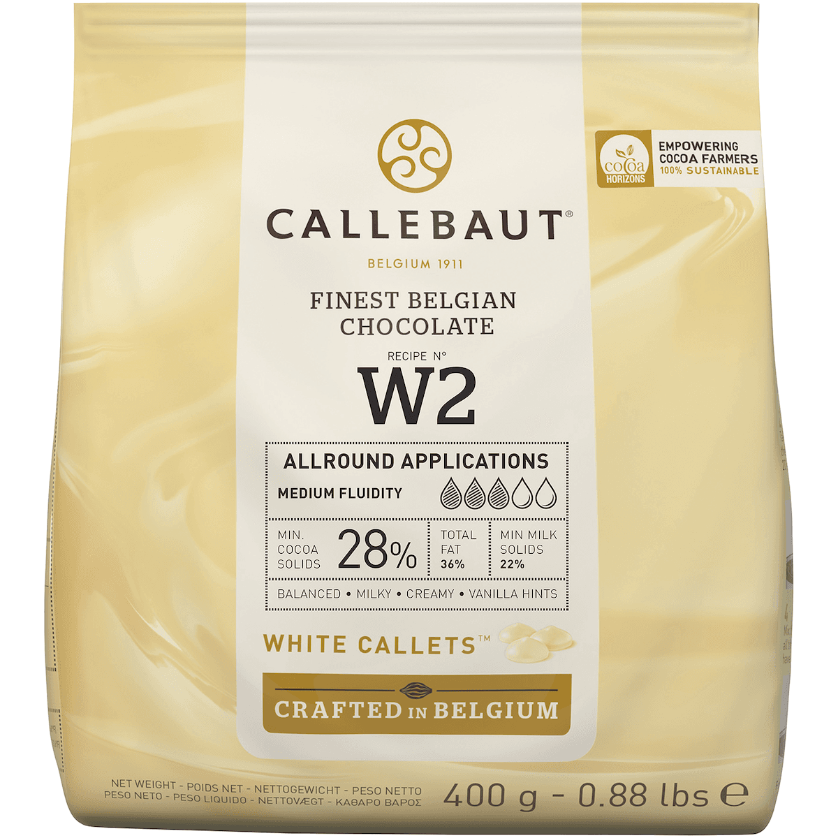 SELECT 28% GOUT CREME, LAIT NOTE DE VANILLE CALLETS SACHET 400GR