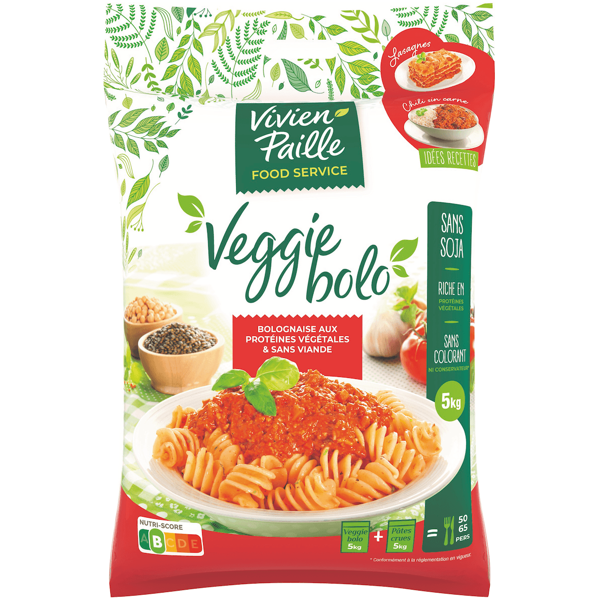 VEGGIE BOLO SAUCE BOLOGNAISE AU PROTEINES DE LEGUMES SEC 5KG