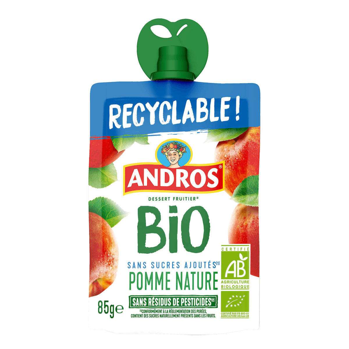 COMPOTE POMME NATURE SSA BIO GOURDE 85G