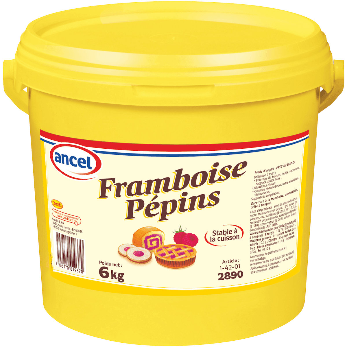 FOURRAGE FRAMBOISE AVEC PEPINS SEAU 6KG