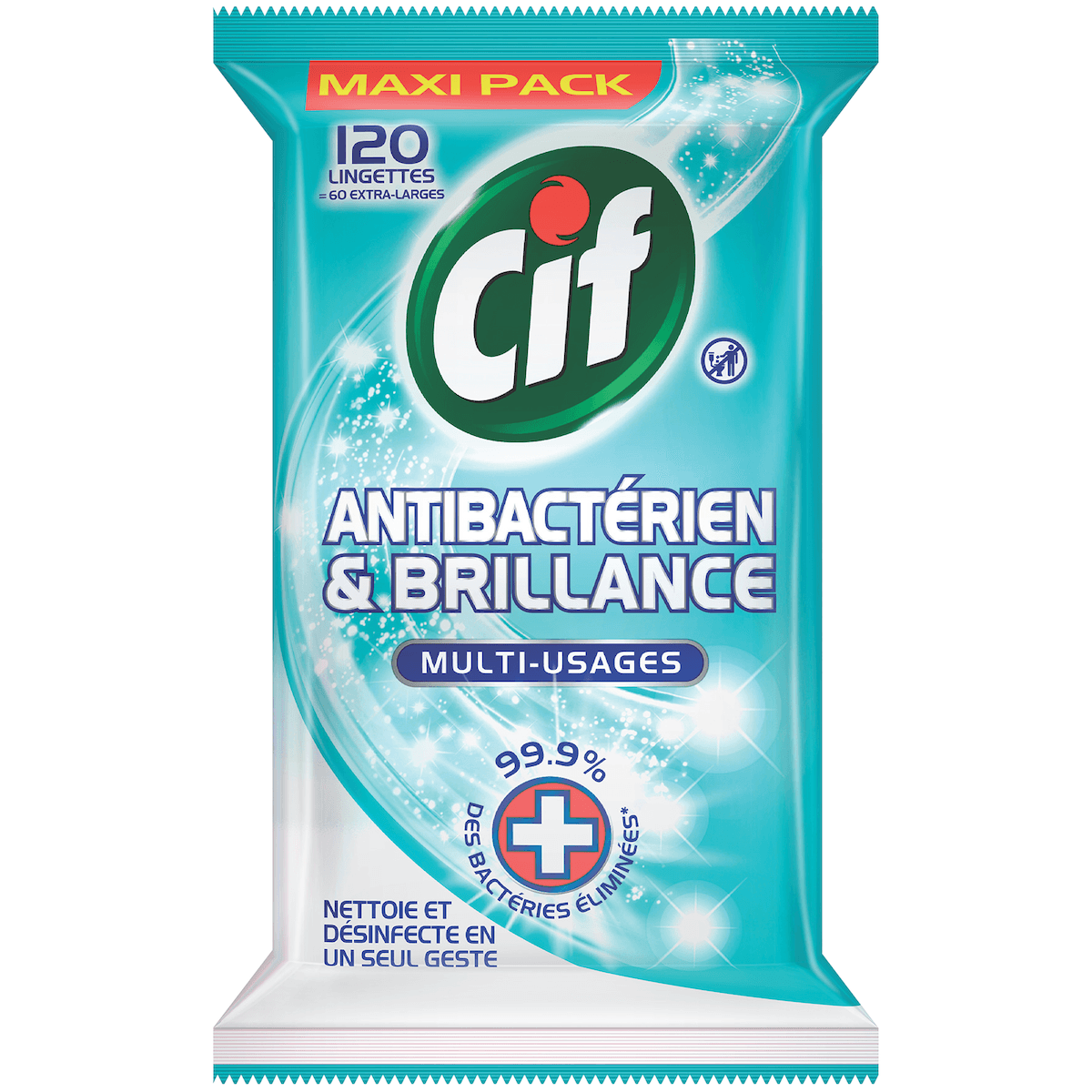 LINGETTES ANTIBACTERIEN X120